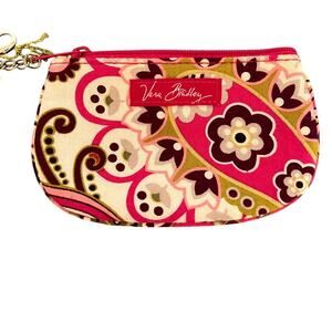 Vera Bradley Pink, Clip Zip ID "Very Berry Paisley" Change Purse with Clasp NWT